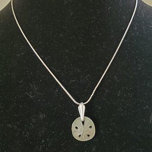 Blackinton Vintage Pewter Sand Dollar with 18 inch Silver Tone Chain